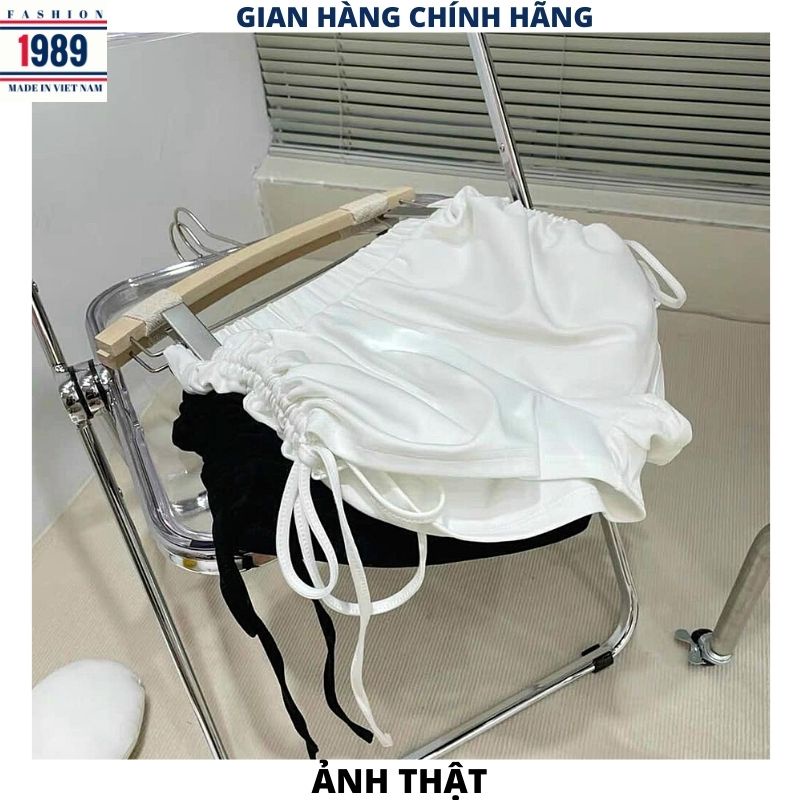 Quần short vải nữ thể thao rút dây 2 bên kiểu dáng hàn quốc ulzzang tiểu thư sang chảnh katun sóc tập gym -PHƯƠNG1989