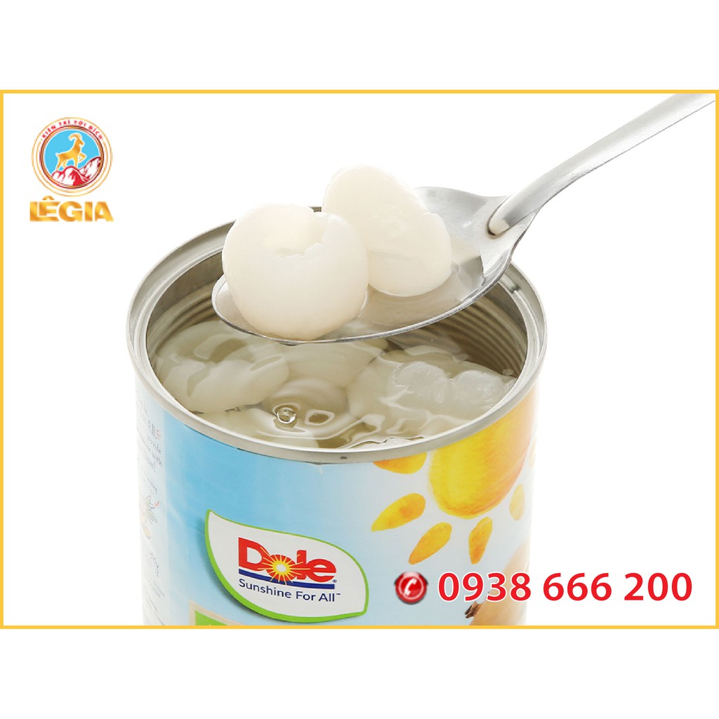 Nhãn Ngâm DOLE Đóng Lon 565G