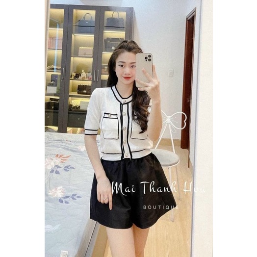 Áo len viền túi ngực hàng QC