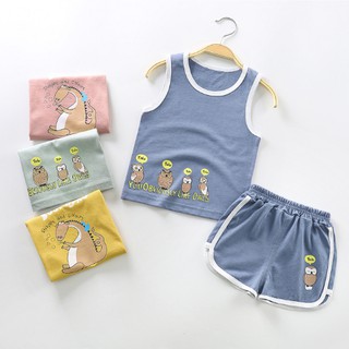 Set bộ quần áo ba lỗ cho bé trai bé gái ( từ 1 - 8 tuổi) VEMZKIDS hình 4 mẫu