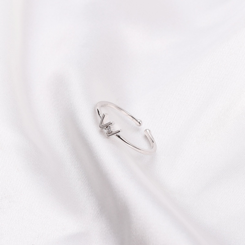Nhẫn bạc hình chữ W trang sức đeo tay thời trang cho nữ