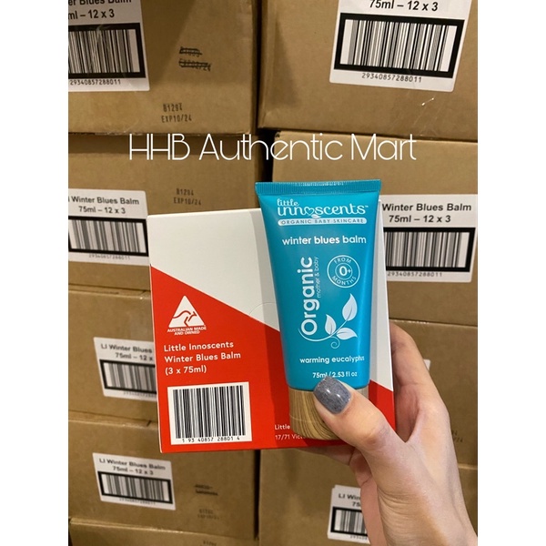 Dầu giữ ấm ngực Organic Little Innoscents Winter Blues Balm 75ml - Xuất xứ Úc
