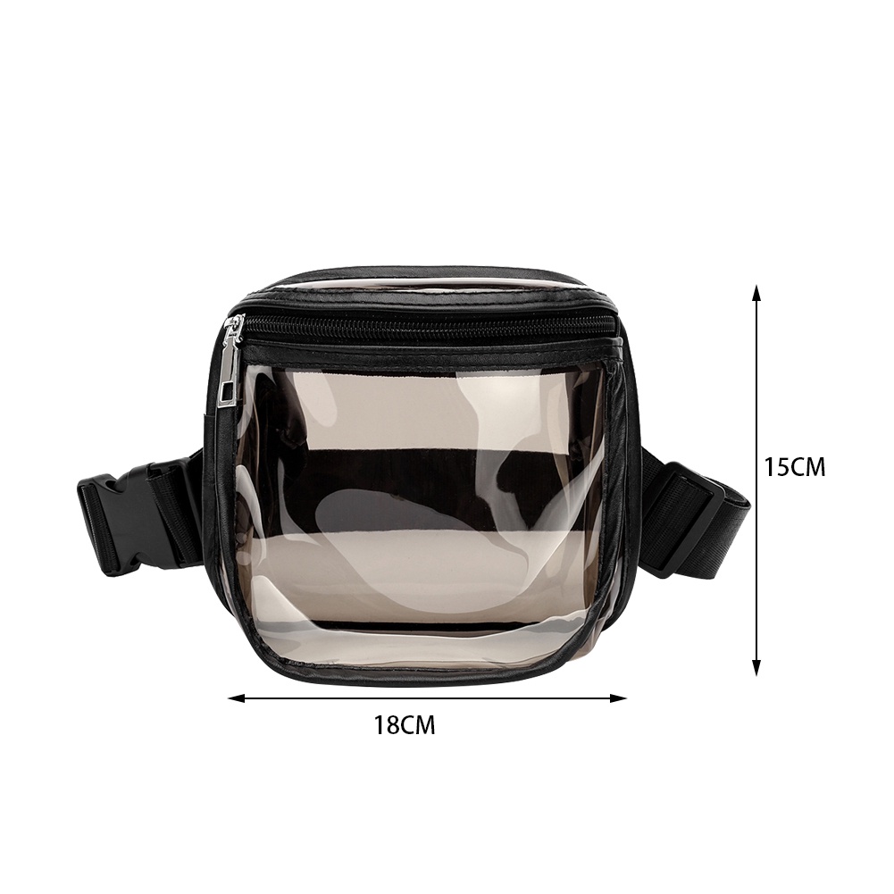 ☆Lfashion☆ Túi Đeo Hông Bằng Nhựa PVC Trong Suốt Phong Cách Thể Thao Dành Cho Nữ