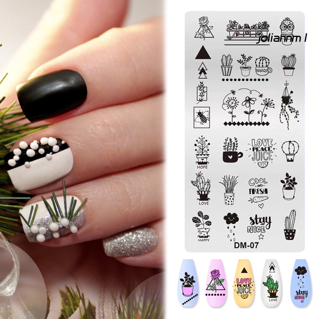 Khuôn In Họa Tiết Bằng Thép Không Gỉ Trang Trí Móng Tay DIY