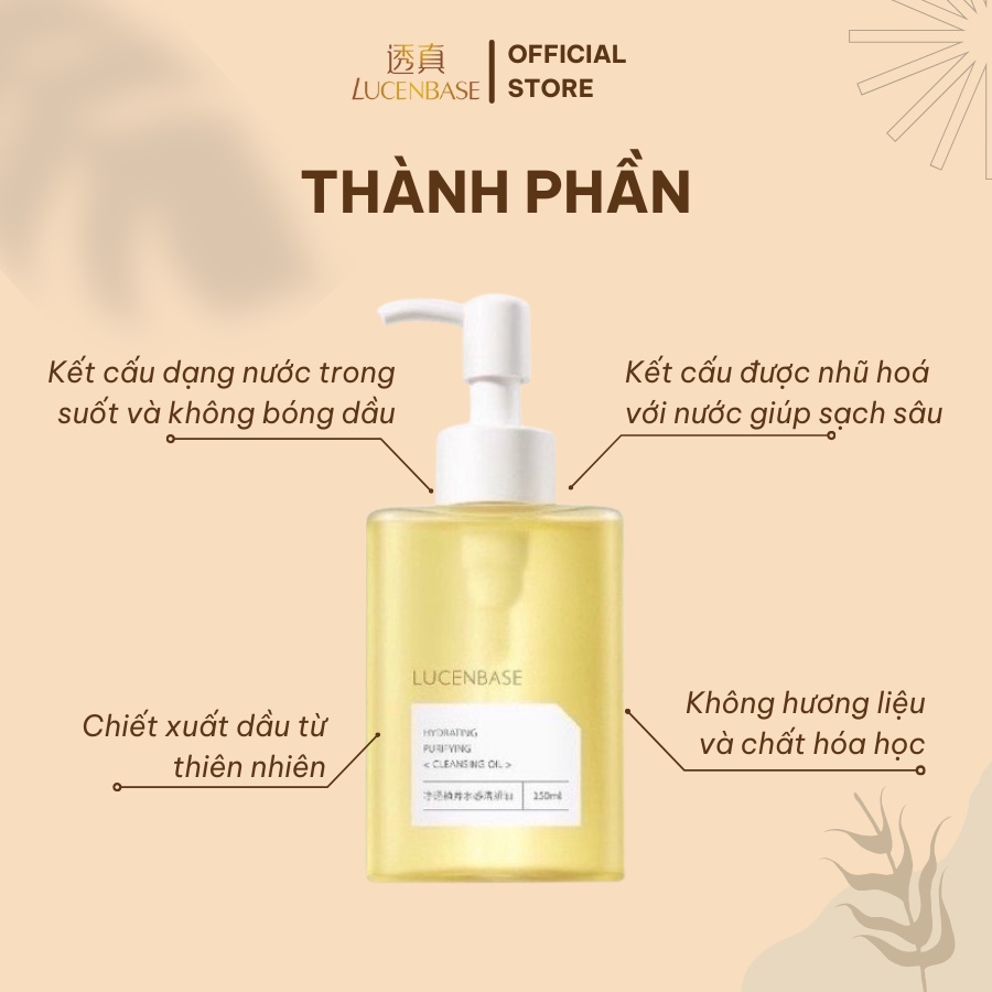 Dầu tẩy trang Hydrating Purifying LUCENBASE 150ml làm sạch sâu
