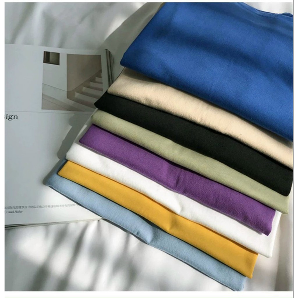 áo thun trơn tay lỡ unisex form rộng 85% cotton DHL swap phong cách Ulzzang Nam Nữ