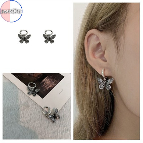 BUTTERFLY Khuyên Tai Nữ Trang Dáng Dài Tạo Hình Cánh Bướm
