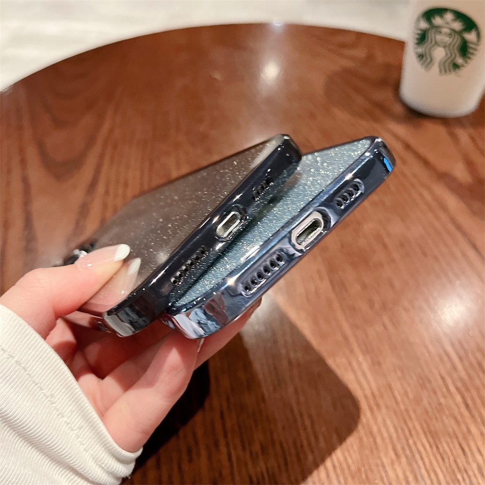 Ốp Điện Thoại TPU Mềm Trong Suốt Mạ Điện Lấp Lánh Cho Iphone 11 Pro Max Xs Max Xr 8 7Plus