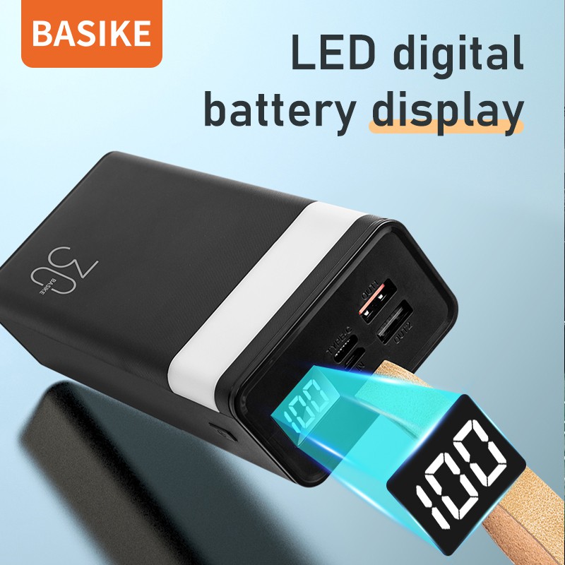 Sạc Dự Phòng 20000mAh 30000mAh BASIKE Màn hình kỹ thuật số LED có ánh sáng