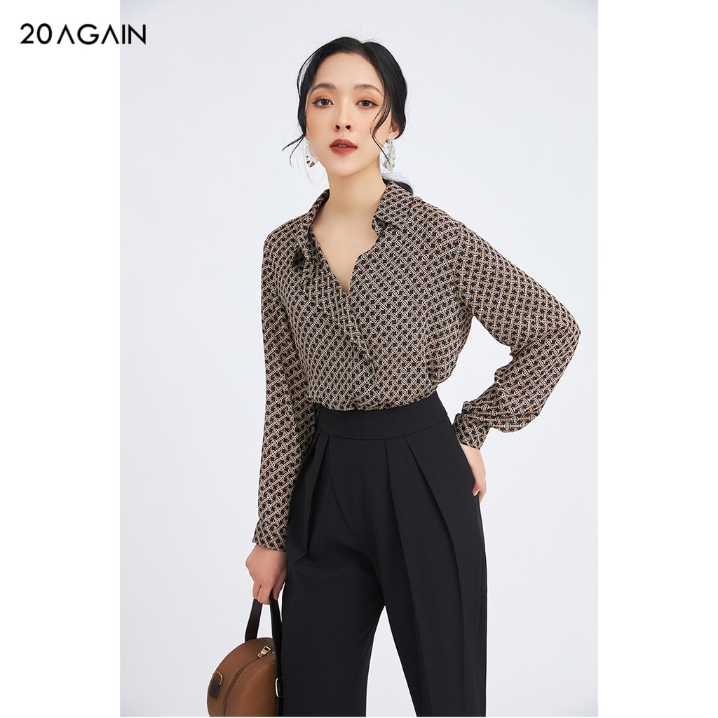 Áo Sơ mi voan nữ 92WEAR đủ màu, thiết kế dài tay họa tiết ASA1463