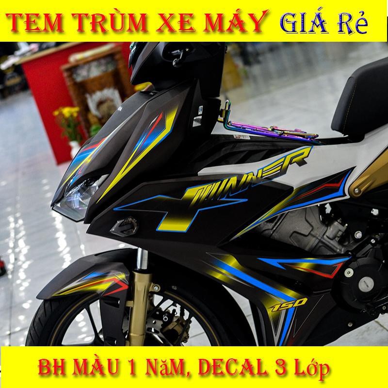 Tem Winner X đen cầu vồng, độ dán team decal xe thiết kế rẻ đẹp theo yêu cầu