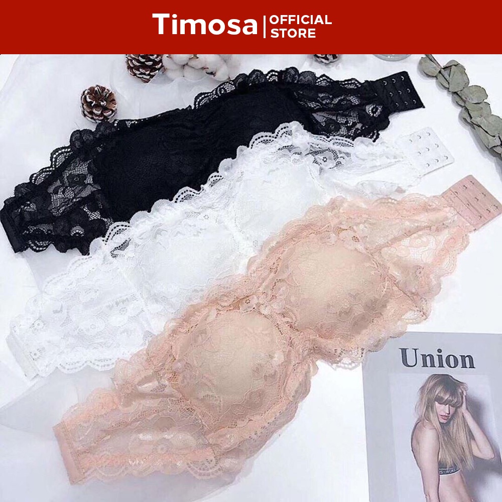 Áo bra không dây quây ngực phối ren hở vai nâng ngực sexy mã T0052