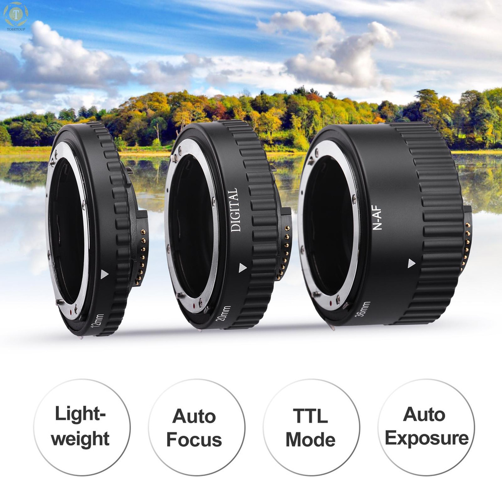 Ngàm mở rộng macro 3 chi tiết 12mm 20mm 36mm cho Nikon ngàm F AF D3300/D3400/D3500/D500/D5300/D5500