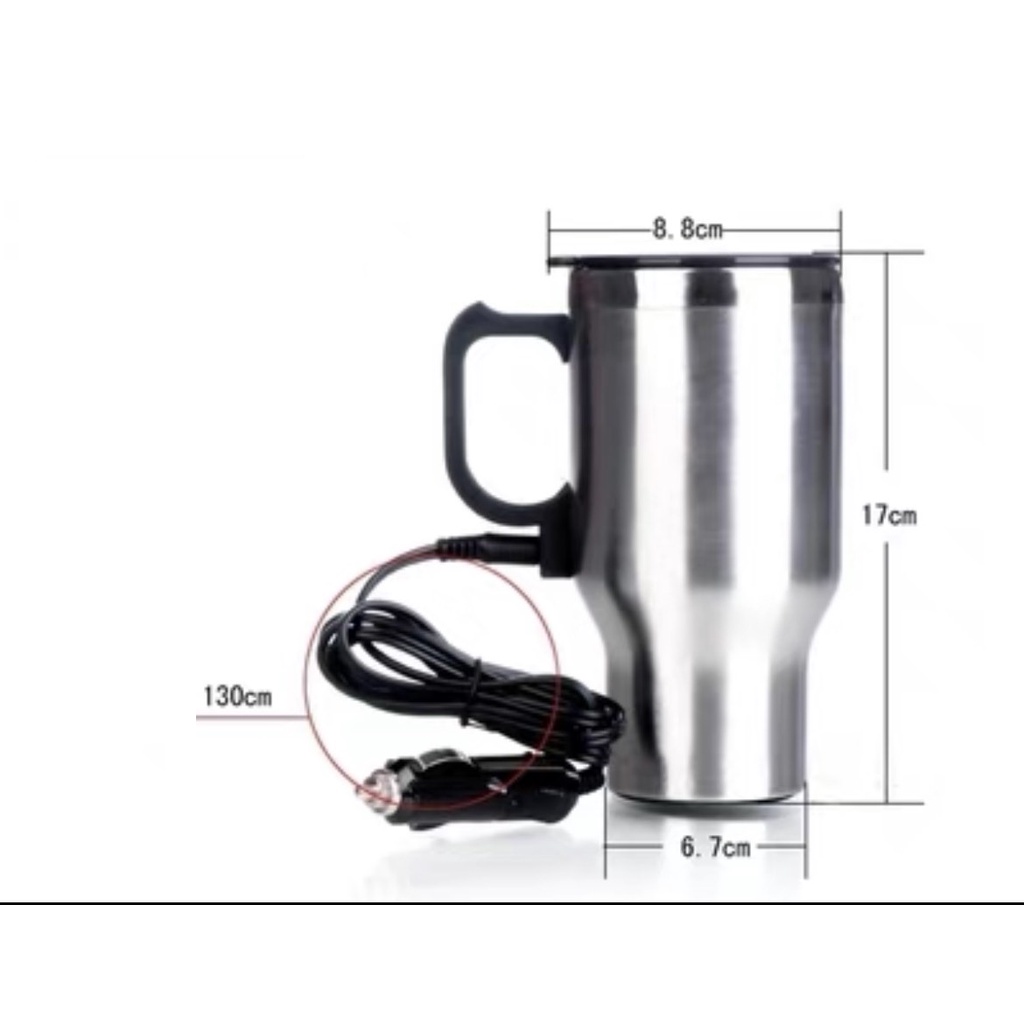 Cốc Đun Nước Inox Bằng Tẩu Sạc Trên Ô TÔ, Xe Khách, Xe Tải