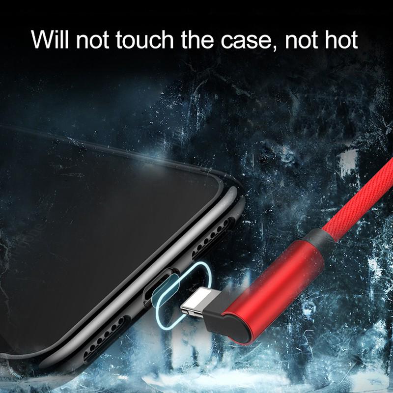 Dây cáp sạc nhanh hình chữ L dành cho iPhone Android Type-C Micro