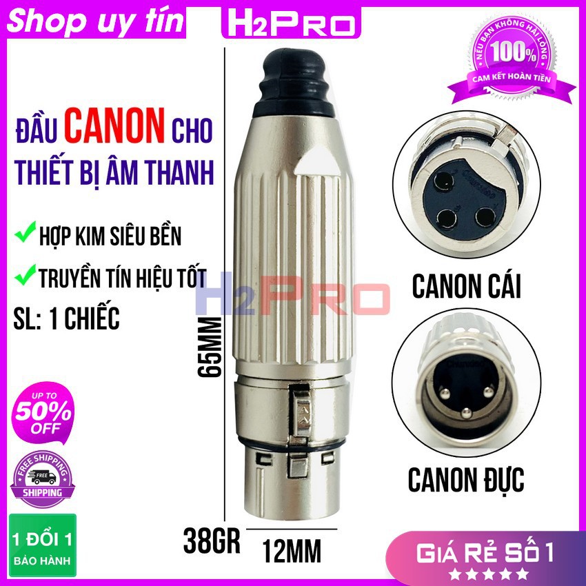 Đầu rắc canon đực-cái H2Pro cao cấp, giắc canon đực-cái hợp kim-truyền tín hiệu tốt (1 chiếc)