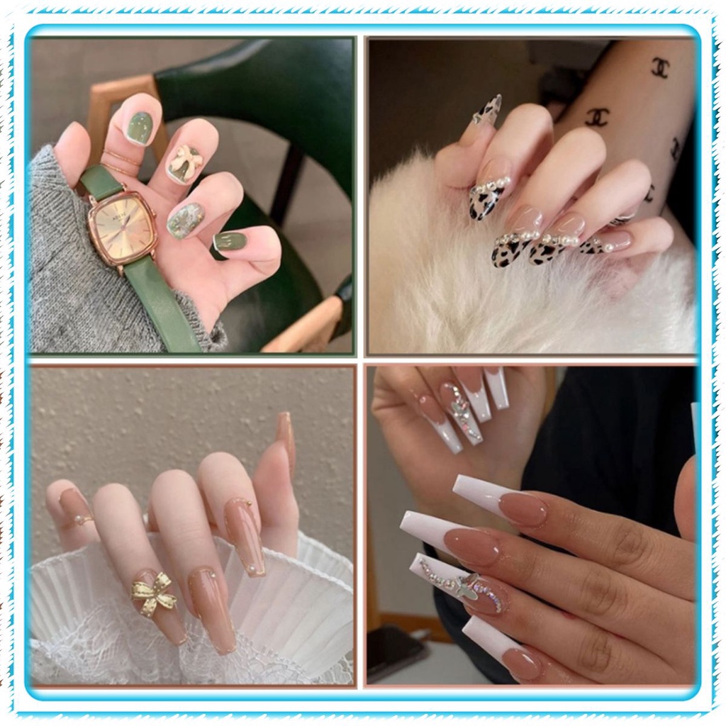 Móng giả đính đá bộ 24 móng /Kèm keo/ móng tay giả làm nail Z21-60