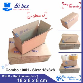 Combo 100 thùng carton 18x8x8 - thùng carton giá rẻ