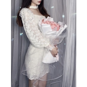 Đầm ren dự tiệc dài tay ôm body quyến rũ