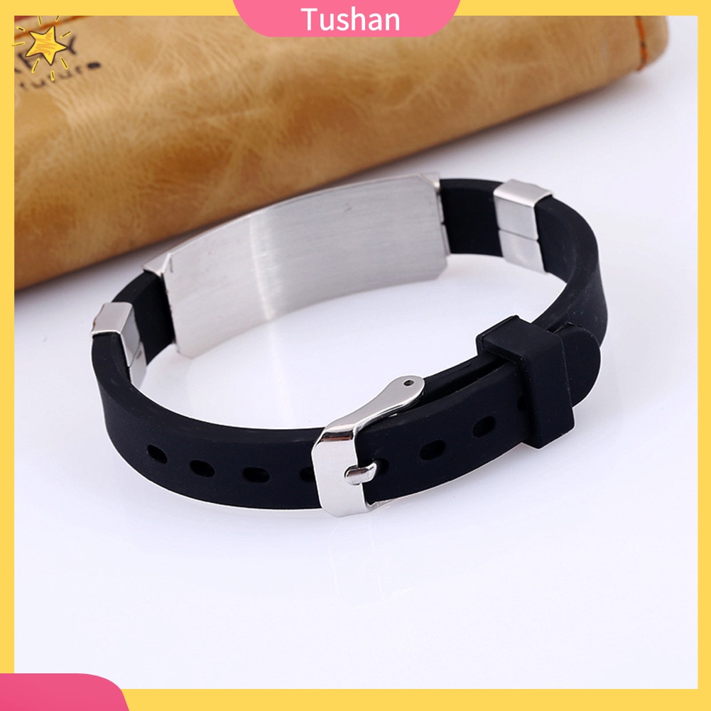 Vòng đeo tay silicone mặt thép không gỉ khắc hình 12 chòm sao độc lạ cho nam