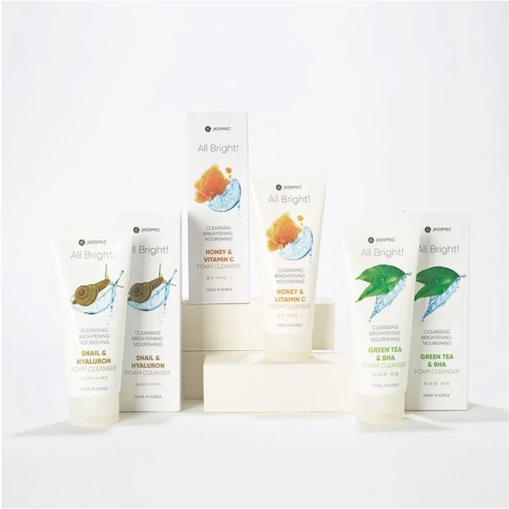 Sữa Rửa Mặt Tạo Bọt, Dưỡng Ẩm Jkosmec All Bright Basic Foam Cleanser 180ml