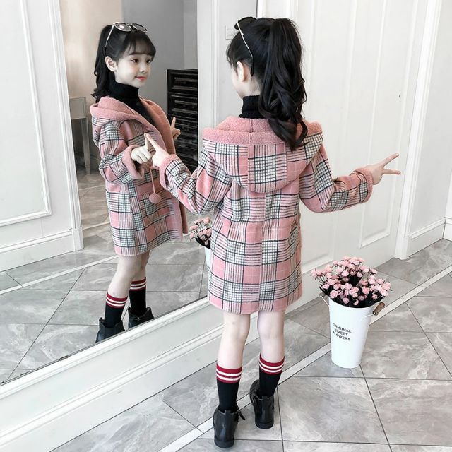 Áo Măng tô lót lông cho bé gái