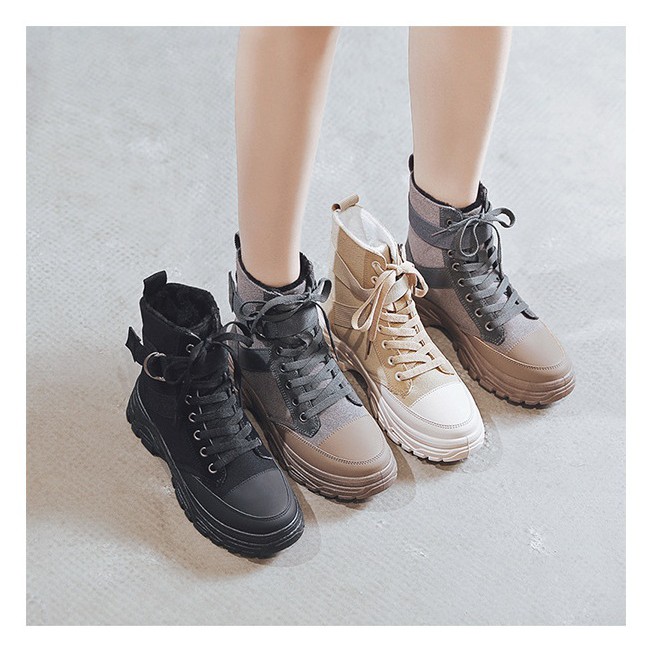 Giày Sneaker Nữ❤️FREESHIP❤️Giày cổ cao Độn Đế 4cm Mùa Xuân Thu Hàn Quốc M560 bảo hành đế trọn đời