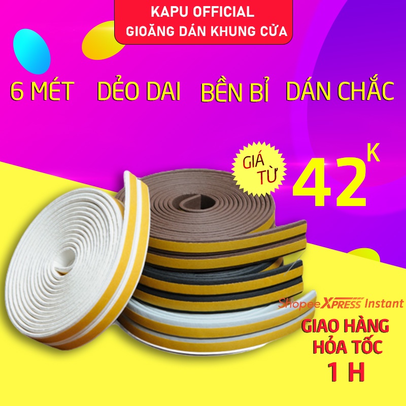 6m Ron Dán Khung Cửa (dày 2mm) Cách Âm, Ngăn Bụi, Chống Côn Trùng