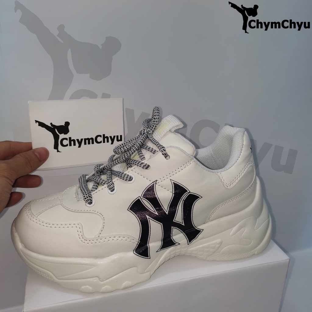 Giày Thể Thao MLB NY Cao Cấp Nam, Nữ Sneaker Màu Trắng