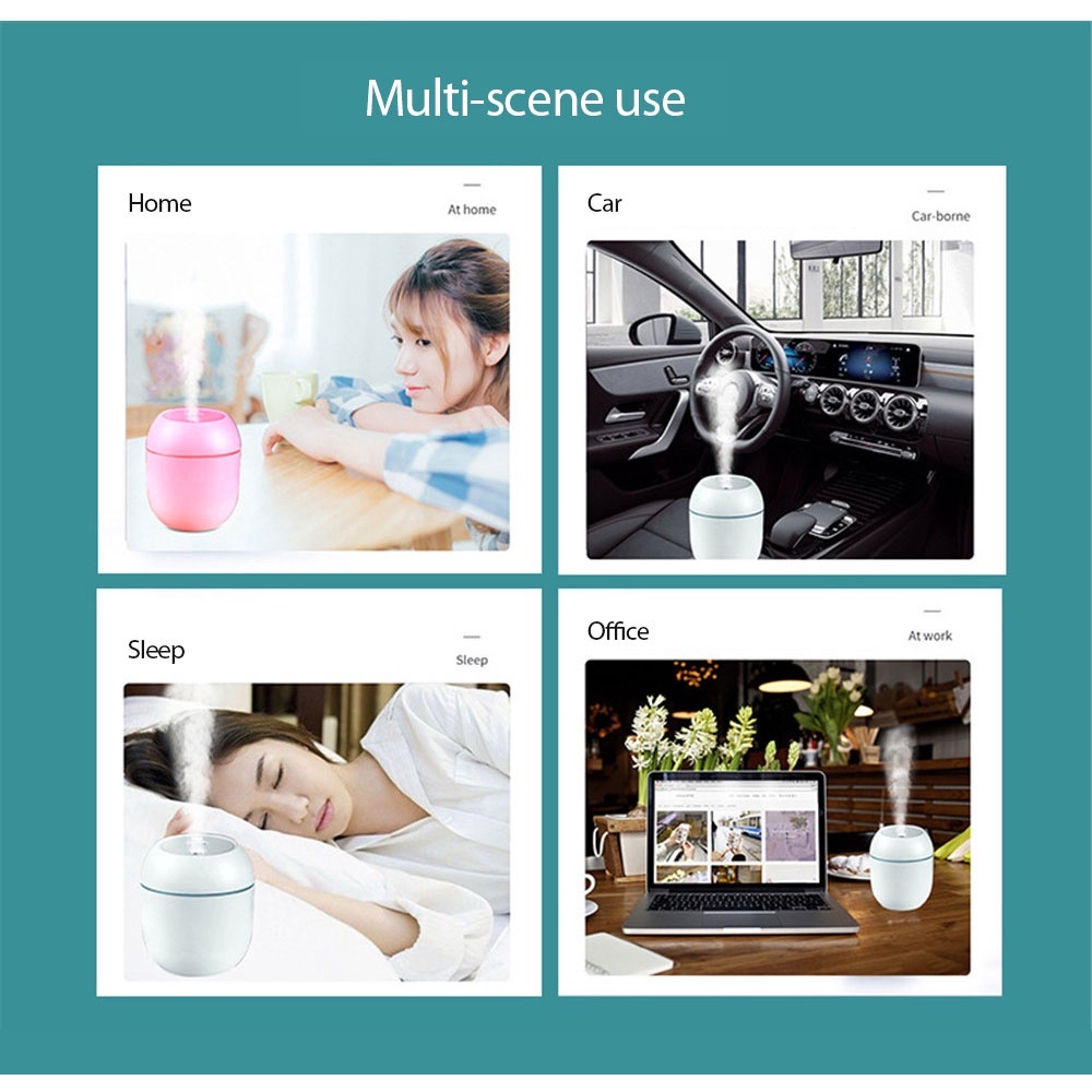 Máy khuếch tán tinh dầu làm ẩm không khí 220ml bằng sóng siêu âm có đèn LED nhiều màu sắc lãng mạn chất lượng cao