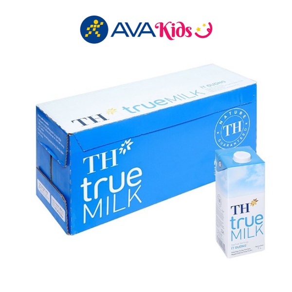 Thùng 12 hộp sữa tươi tiệt trùng ít đường TH true MILK hộp 1 lít