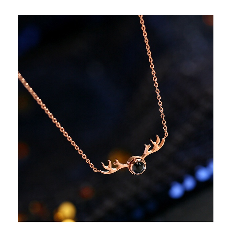 Dây chuyền titan sừng hươu TT2602  - CAM KẾT KHÔNG GỈ, KHÔNG BAY MÀU - BẢO HÀNH 12 THÁNG.