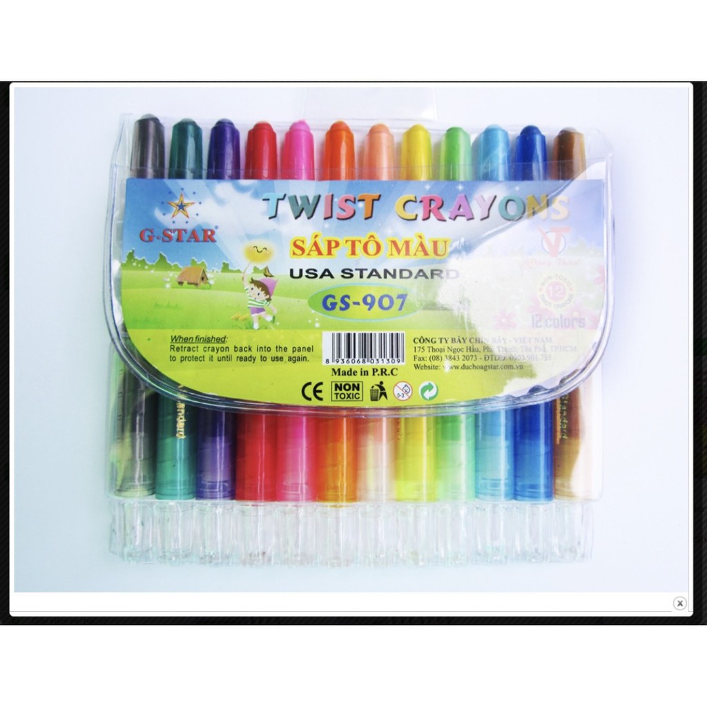 Sáp vặn 12 màu ngắn 907-12