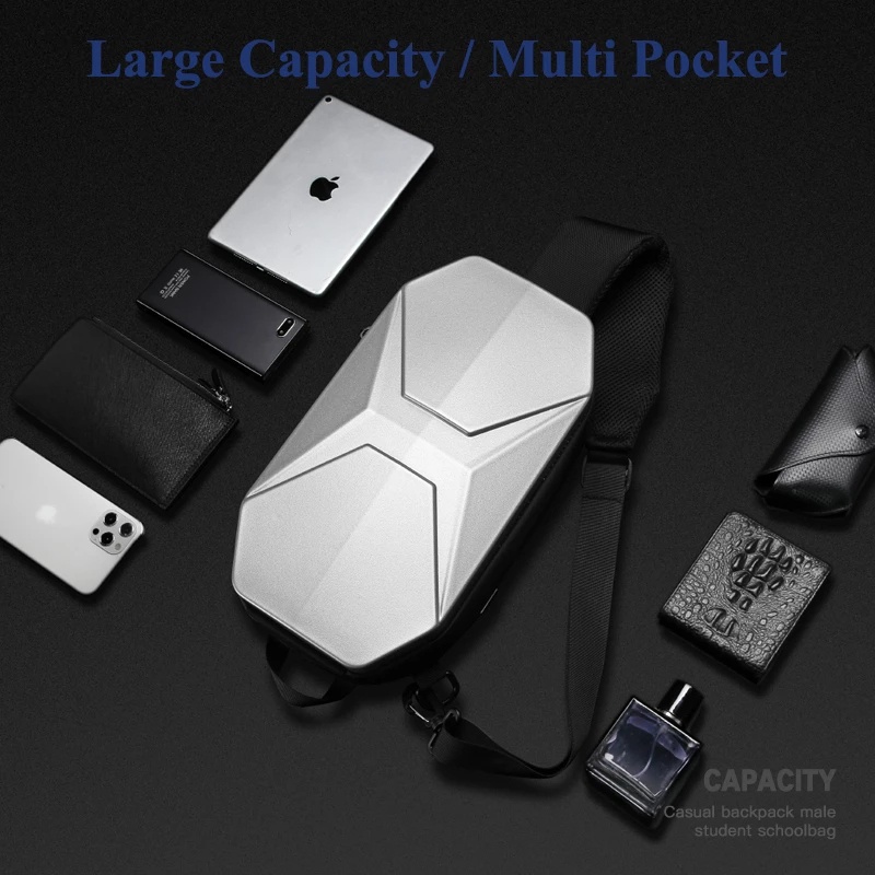 YILIONGDAQI Túi Đeo Chéo Thời Trang Chống Nước Có Cổng Sạc USB Dành Cho Nam