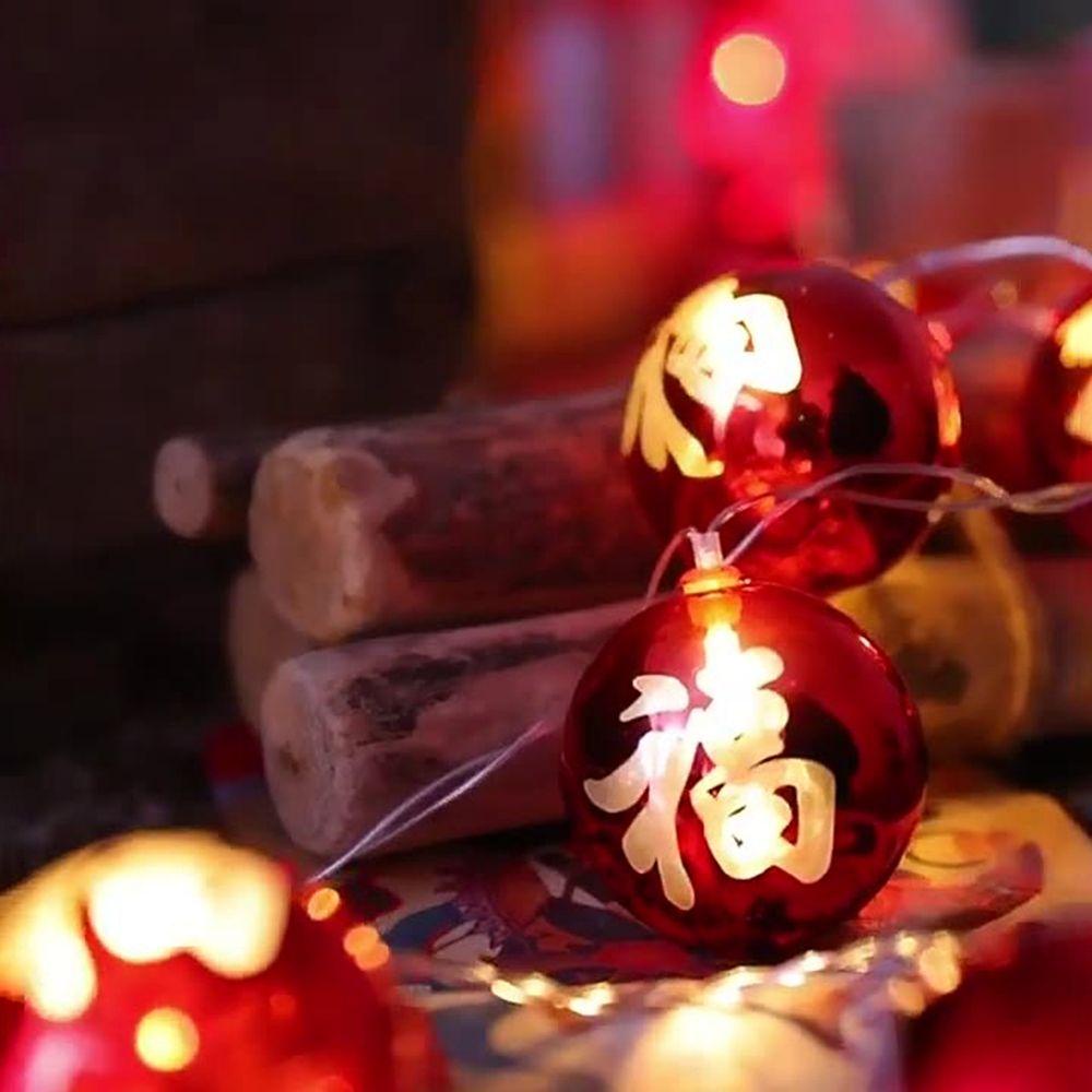 Dây Đèn Lồng Kèm Hộp Pin Trang Trí Năm Mới Phong Cách Trung Hoa