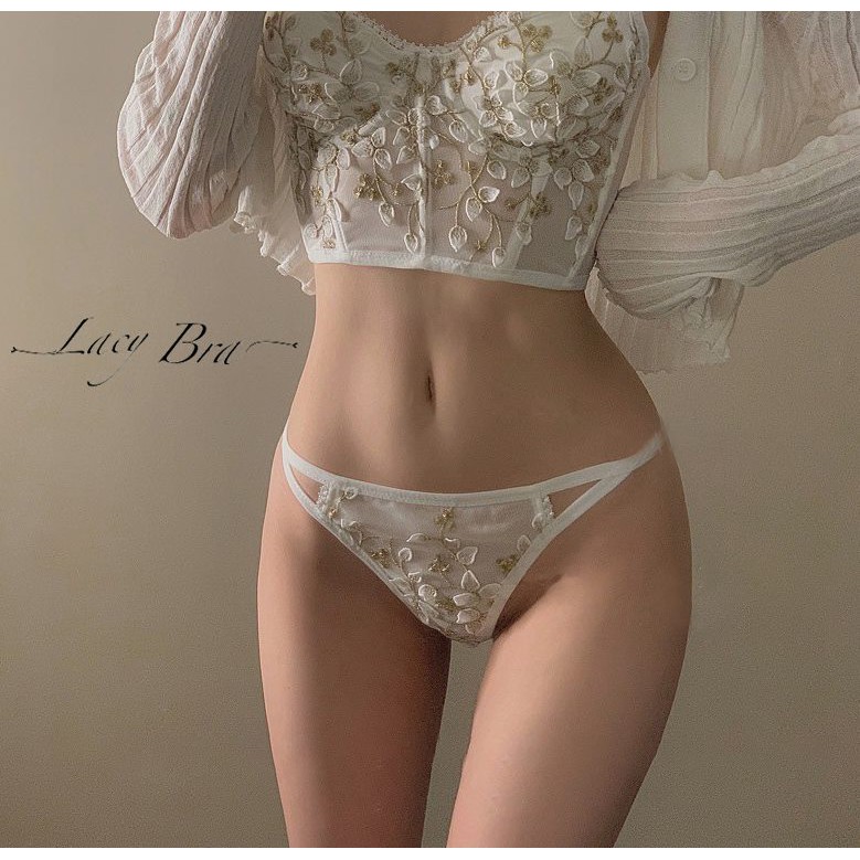 Bộ Corset Vintage Thêu Hoa Dáng Bra Cổ Điển Đệm Mỏng Có Gọng Nâng Ngực Sexy Lacy Bra - B07 | BigBuy360 - bigbuy360.vn