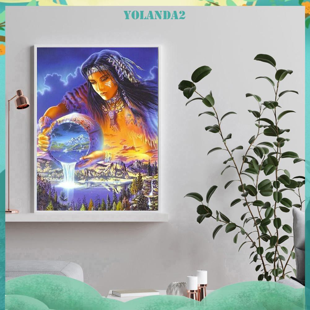 Bộ Tranh Đính Trang Trí Hình Cô Gái 5d Diy