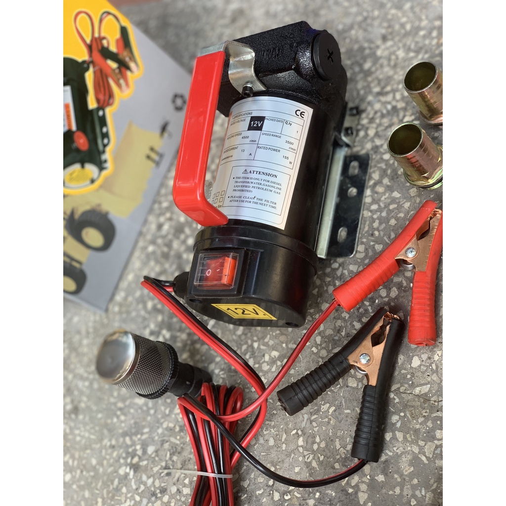 Máy bơm dầu nhớt 12v, dùng bơm dầu diesel, bơm dầu thủy lực, bơm dầu nhớt bôi trơn, bơm được xăng và hóa chất