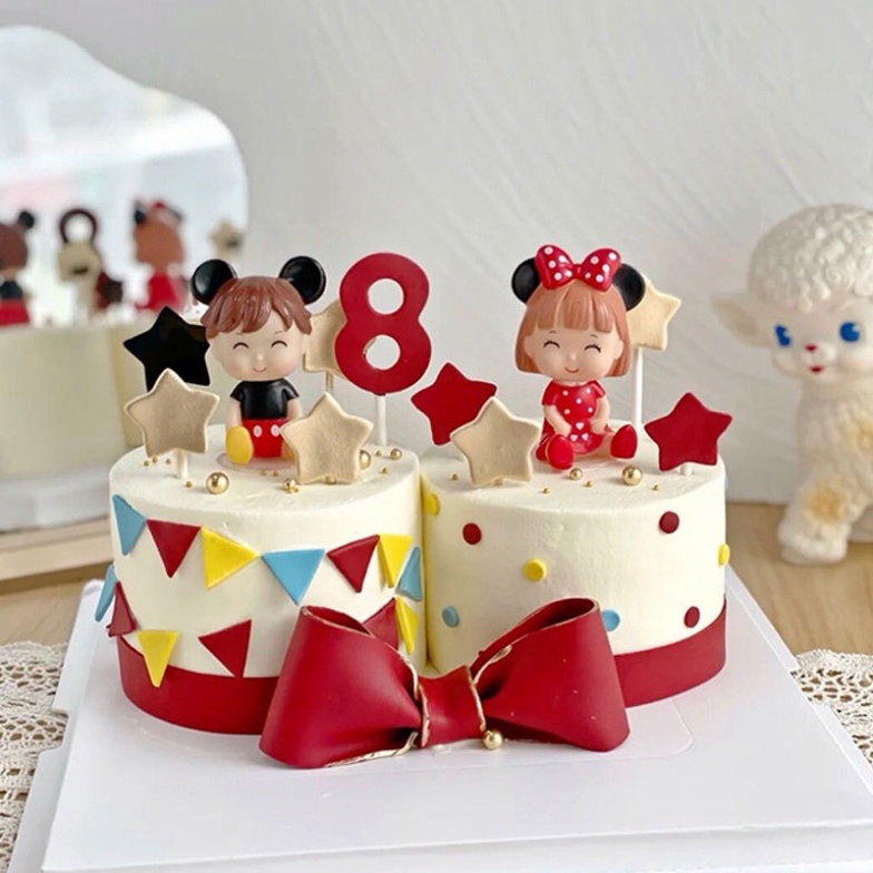 đồ trang trí bánh sinh nhật cho bé  [FREESHIP❤️] Em bé chuột micky siêu dễ thương