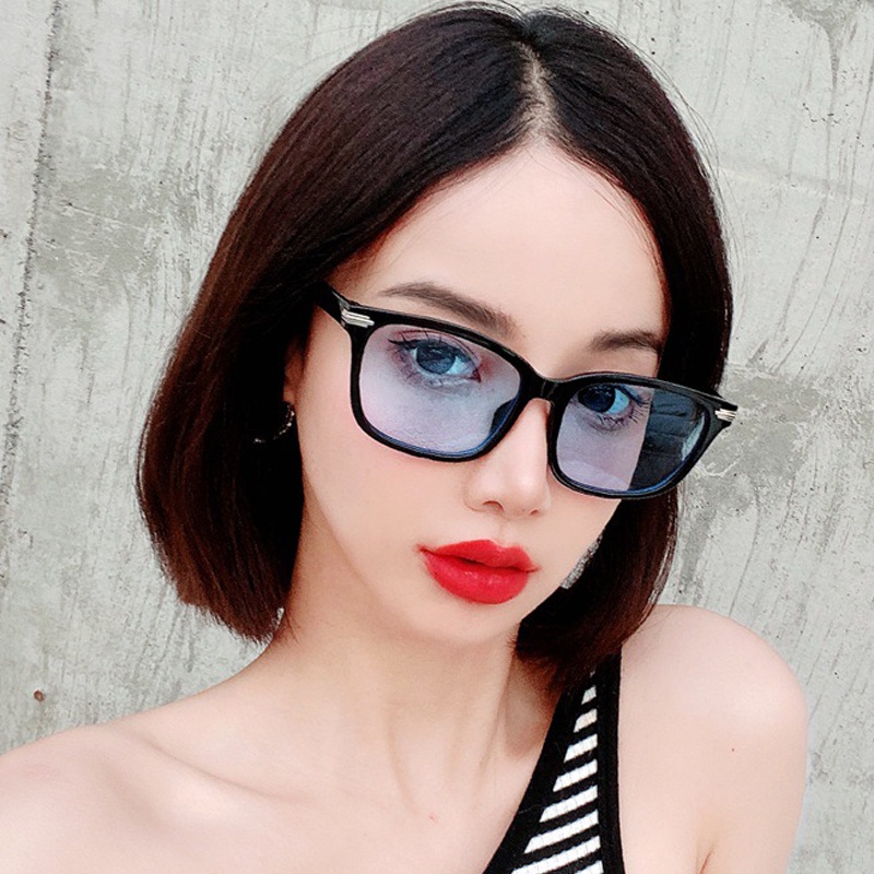Kính Chống Tia Cực Tím Mặt Vuông Phong Cách Hàn Quốc Cổ Điển Thời Trang Cho Nam Và Nữ