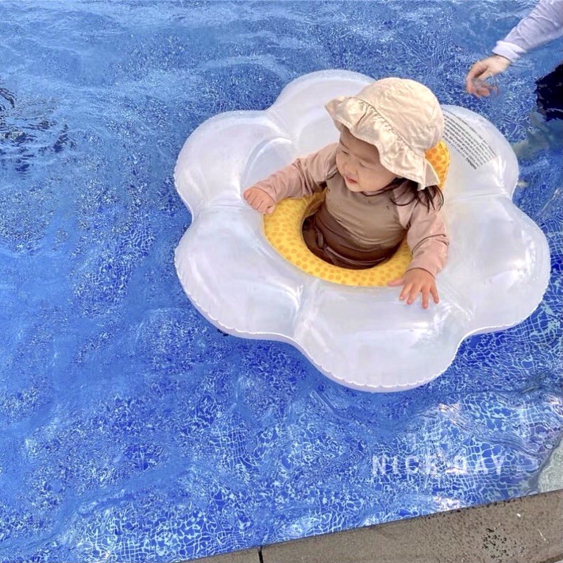 Phao Bơi Hoa Cúc Chống Lật An Toàn Cho Bé 0-4 Tuổi Kèm Bơm