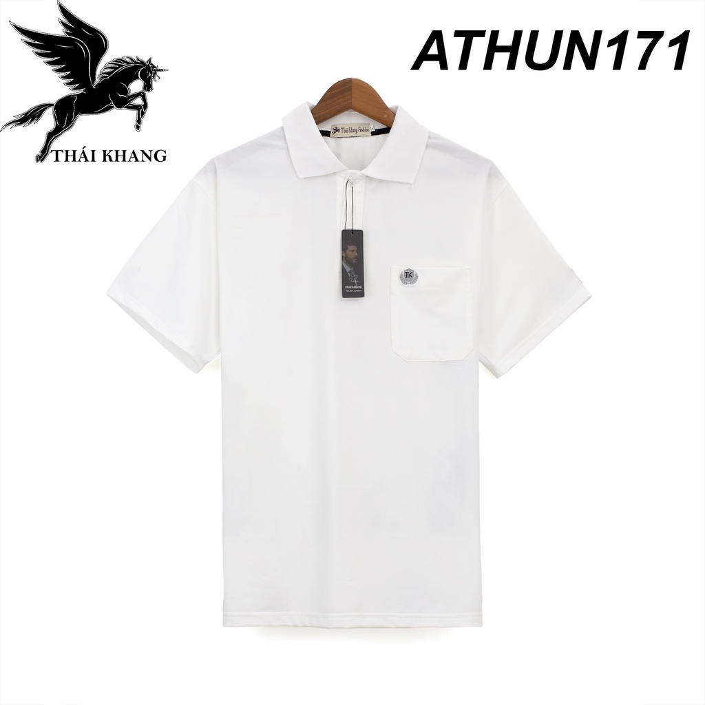 Áo thun POLO nam có cổ THÁI KHANG vải xịn cotton mềm mịn mát có túi form rộng trung niên ATHUN17