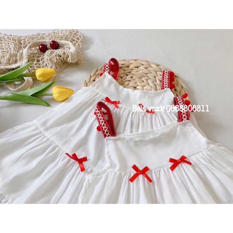 [TRANMAY3 GIẢM 10k ĐƠN 50k] Bela vnxk_váy hè cho bé gái_váy 2 dây cho bé bela vnxk_váy đi biển size 7-23kg