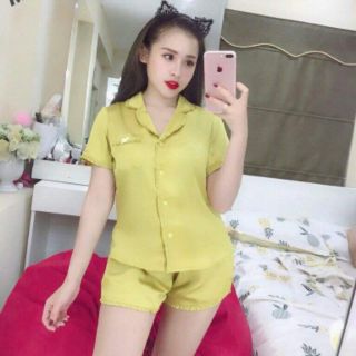 ĐỒ BỘ PIJAMA BÈO ĐÙI CHẤT VẢI PHI LỤA