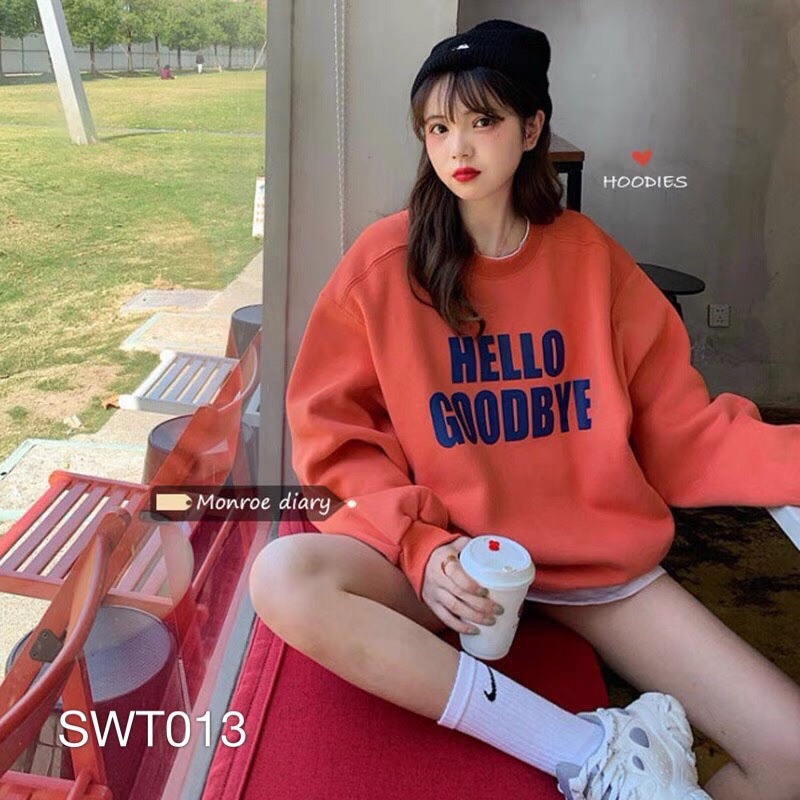 ÁO SWEATER IN CHỮ HELLO GOODBYE - SWT013 | BigBuy360 - bigbuy360.vn