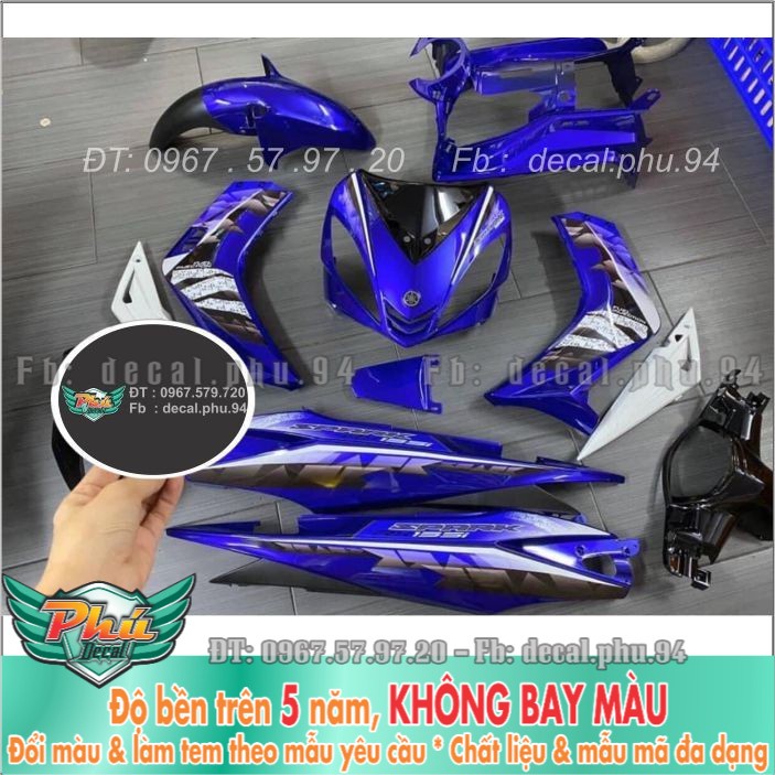 Tem rời Exciter 135 Xanh trắng đen Spark (X) -1