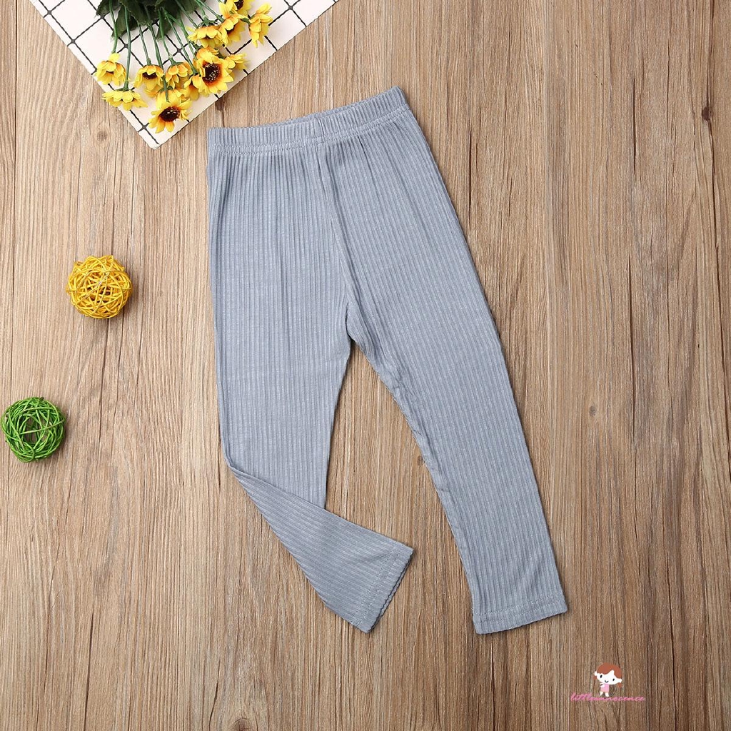 Quần Legging Cotton Dày Màu Trơn Cho Bé Gái