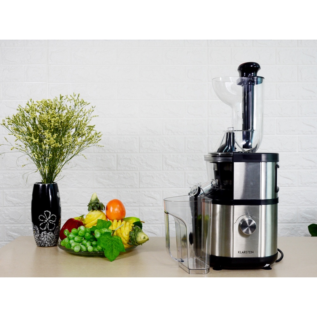 Máy ép chậm trái cây công suất lớn Klarstein - 400W - Đỏ/Bạc Inox - Hàng chính hãng, bảo hành 12 tháng