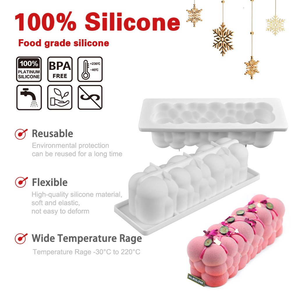 Khuôn Silicone 29 Ngăn Tạo Hình Làm Bánh Mousse/Bánh Mousse Hình Gấu Nâu 3D