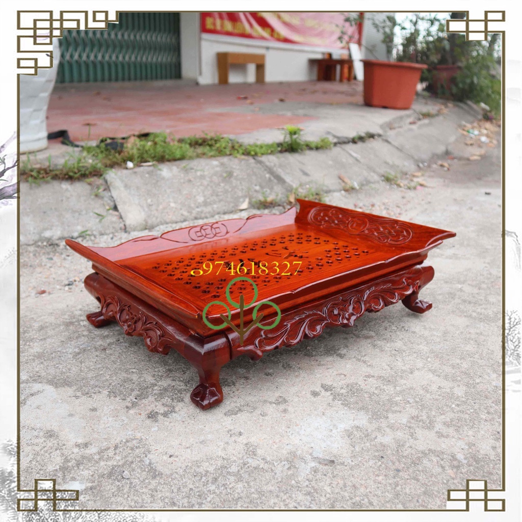 Khay trà cuốn thư gỗ hương -Bàn trà kiểu thuyền cao cấp sang trọng